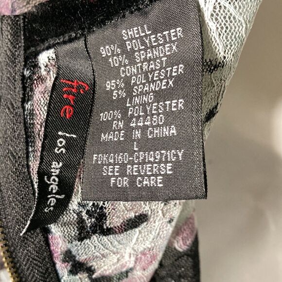 Fire Los Angeles Floral Lace MIDI with Velvet Piping Large - Picture 6 of 6